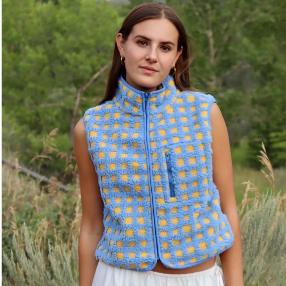 Midnight Lunch Montana Vest Sherpa Blue Mix Medium